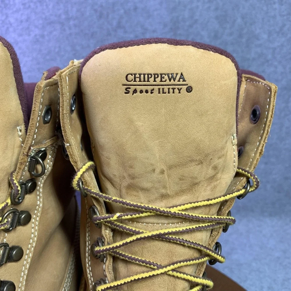 Chippewa Sportility Boots Mens Size 11.5‎ XW Brown Waterproof Insulated Vibram